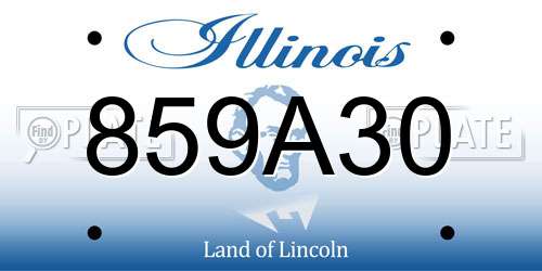 859A30 Illinois License Plate
