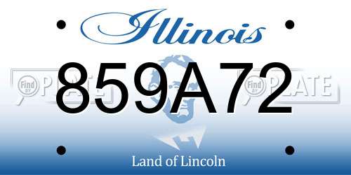 859A72 Illinois License Plate