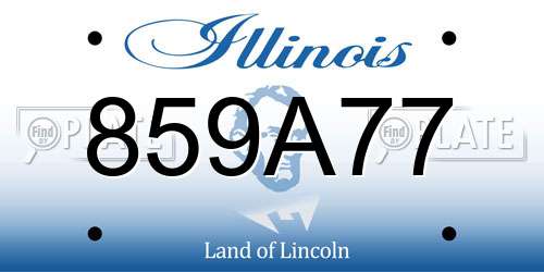 859A77 Illinois License Plate