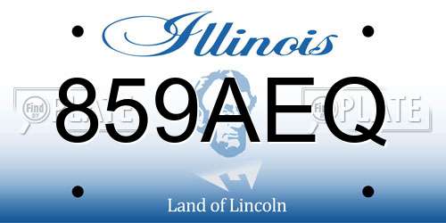 859AEQ Illinois License Plate