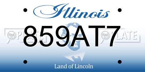 859AT7 Illinois License Plate