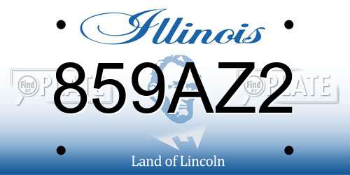 859AZ2 Illinois License Plate