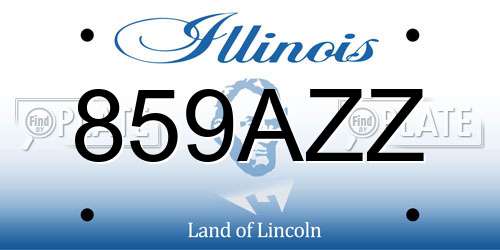 859AZZ Illinois License Plate