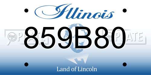 859B80 Illinois License Plate