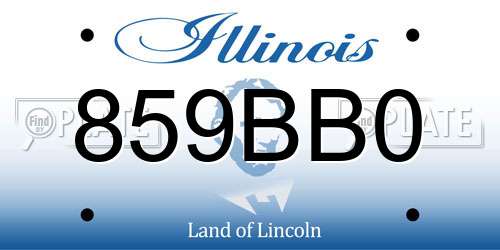 859BB0 Illinois License Plate
