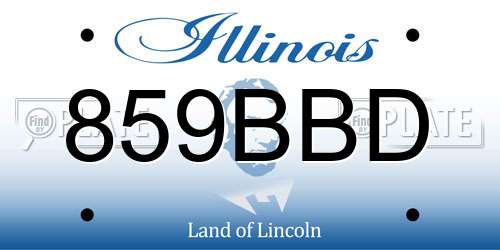 859BBD Illinois License Plate