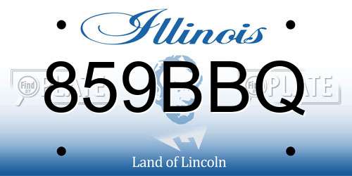 859BBQ Illinois License Plate