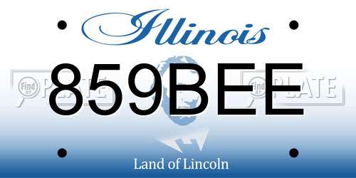 859BEE Illinois License Plate