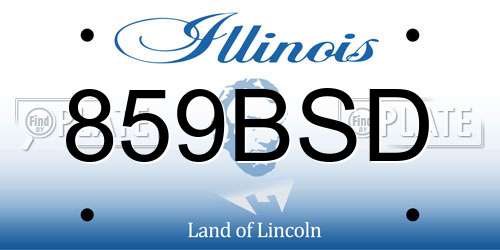 859BSD Illinois License Plate