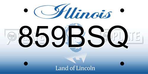 859BSQ Illinois License Plate