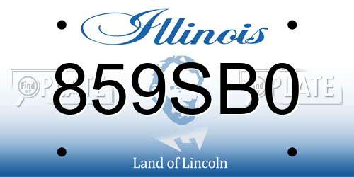 859SB0 Illinois License Plate