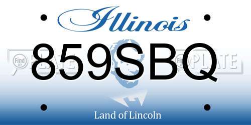 859SBQ Illinois License Plate