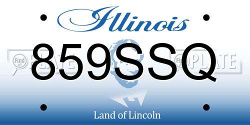 859SSQ Illinois License Plate