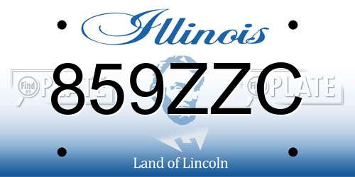 859ZZC Illinois License Plate