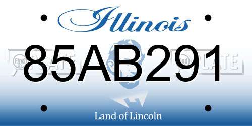85AB291 Illinois License Plate