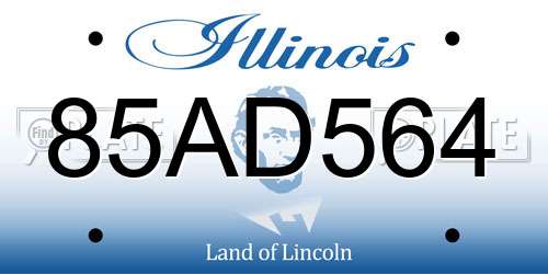 85AD564 Illinois License Plate