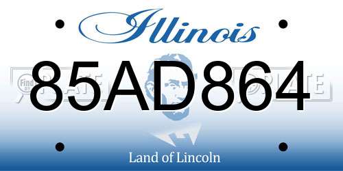 85AD864 Illinois License Plate