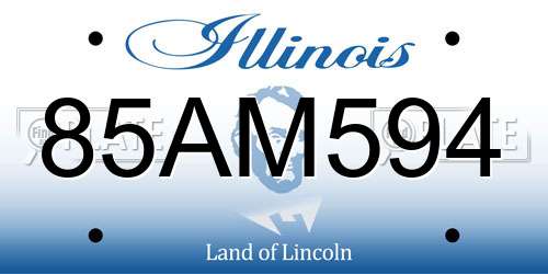 85AM594 Illinois License Plate
