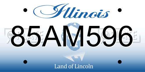 85AM596 Illinois License Plate