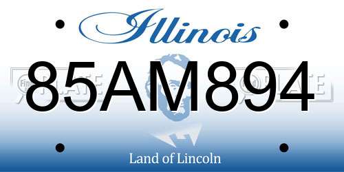 85AM894 Illinois License Plate