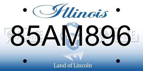 85AM896 Illinois License Plate
