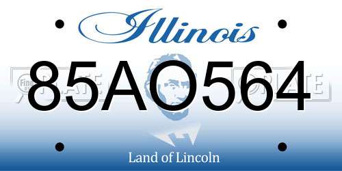 85AO564 Illinois License Plate