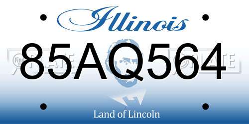 85AQ564 Illinois License Plate