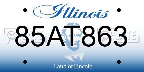85AT863 Illinois License Plate