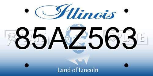 85AZ563 Illinois License Plate