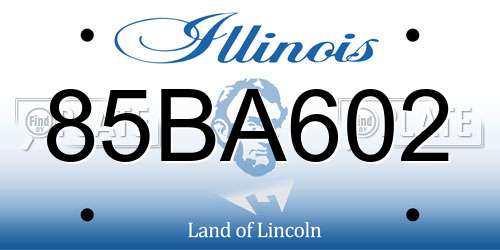 85BA602 Illinois License Plate