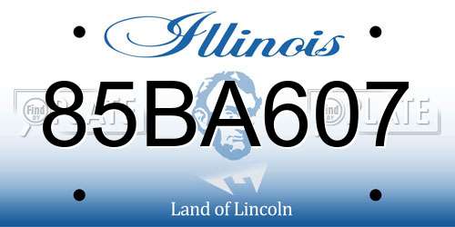 85BA607 Illinois License Plate