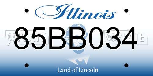 85BB034 Illinois License Plate