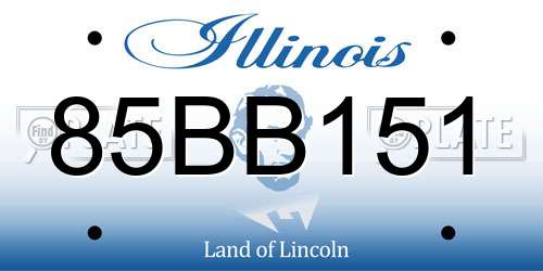 85BB151 Illinois License Plate
