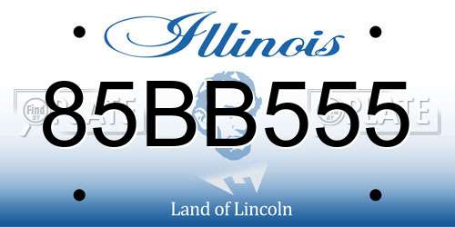 85BB555 Illinois License Plate