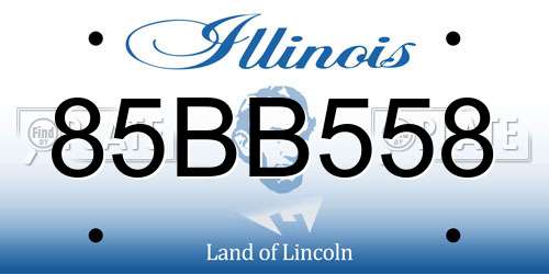 85BB558 Illinois License Plate