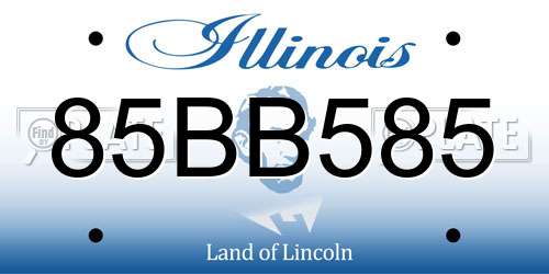 85BB585 Illinois License Plate