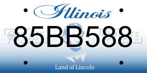 85BB588 Illinois License Plate