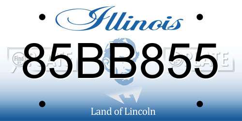 85BB855 Illinois License Plate