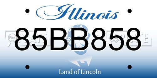 85BB858 Illinois License Plate
