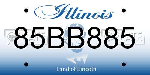 85BB885 Illinois License Plate