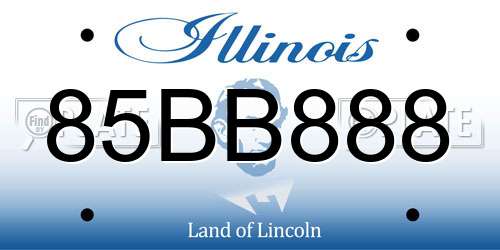 85BB888 Illinois License Plate