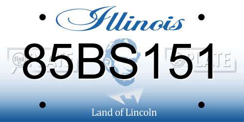 85BS151 Illinois License Plate