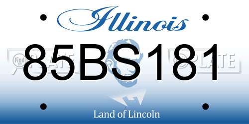 85BS181 Illinois License Plate