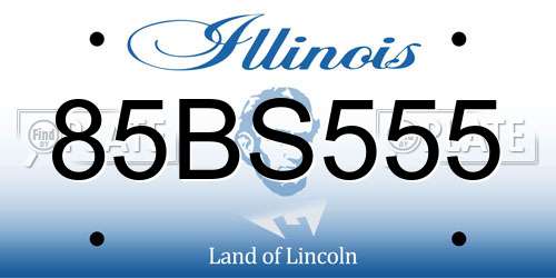 85BS555 Illinois License Plate