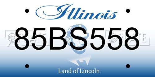 85BS558 Illinois License Plate