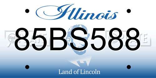 85BS588 Illinois License Plate