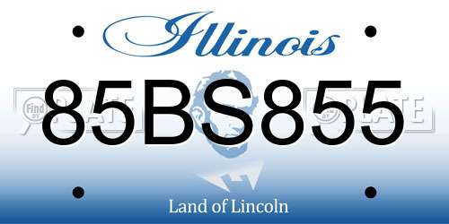 85BS855 Illinois License Plate
