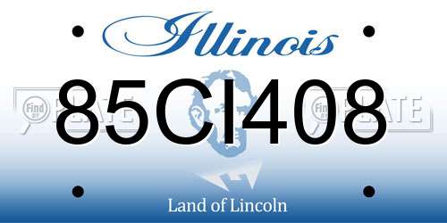 85CI408 Illinois License Plate
