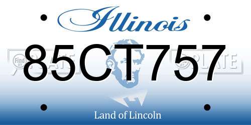 85CT757 Illinois License Plate