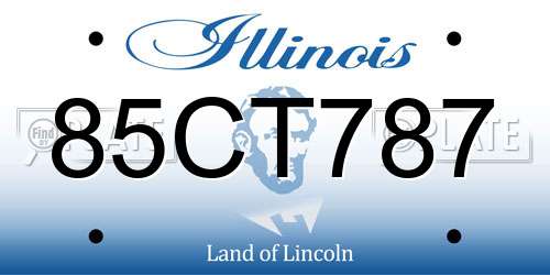 85CT787 Illinois License Plate